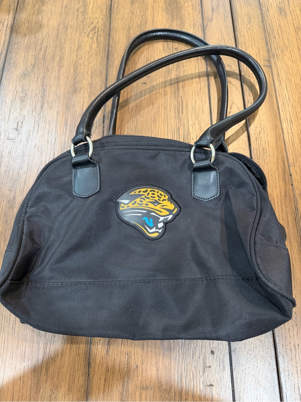 Black Women's Shoulder Bag with Jaguar Patch NFL
